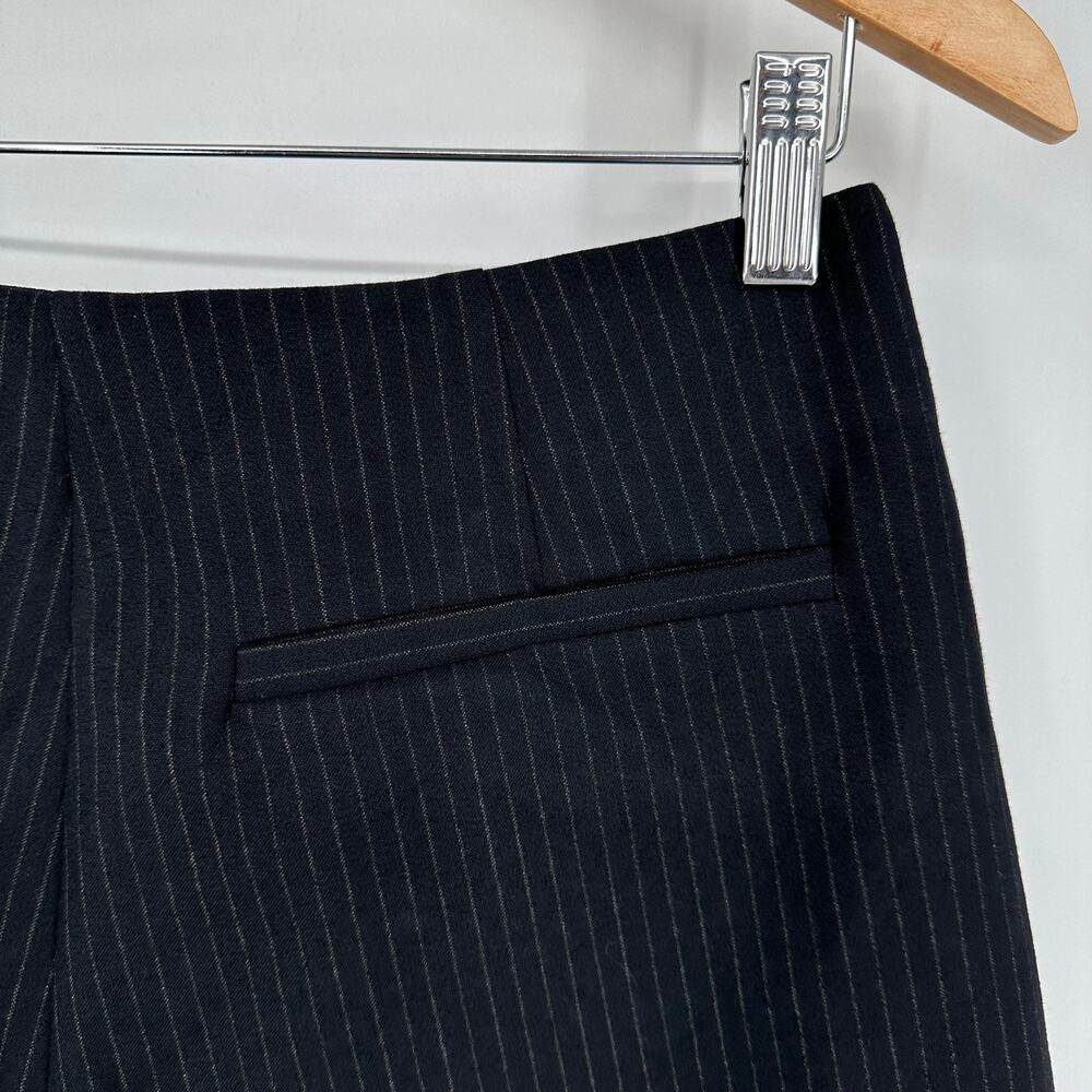 ZARA Pinstripe Shorts Gold Button High Waist Black White NWT - Picture 6 of 7
